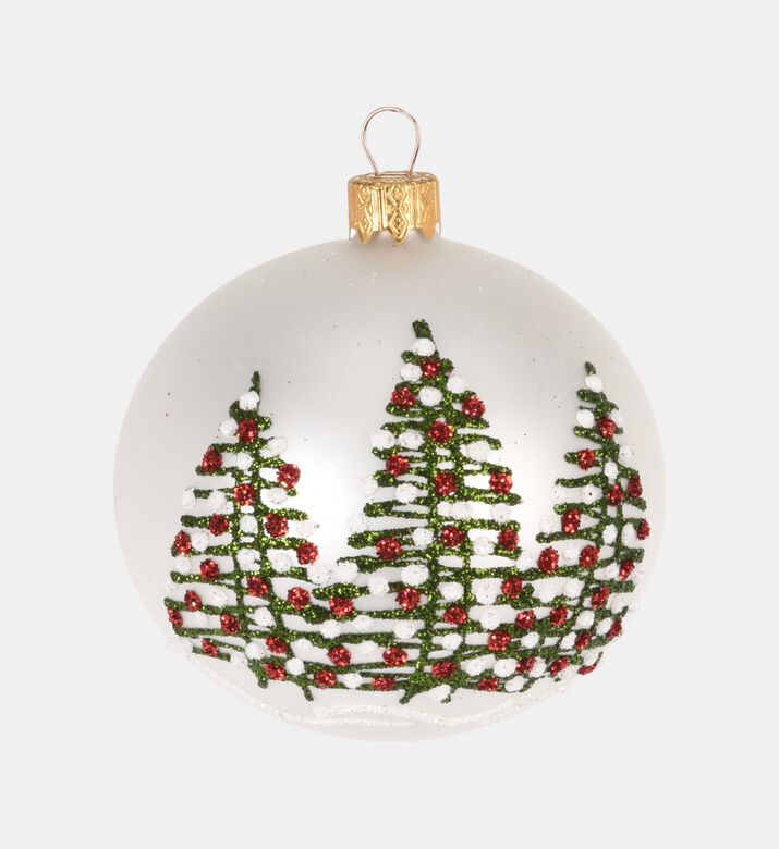 Home Deco and More Xmasball Trees Deco, White, 10-cm, Packshot View
