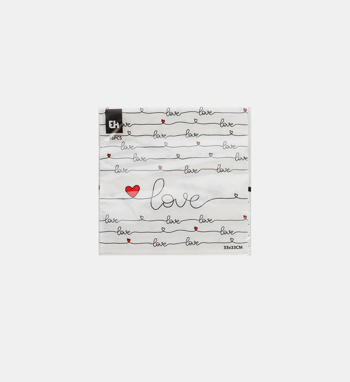 Home Deco and More Heart Design Paper Napkins Set, Packshot View