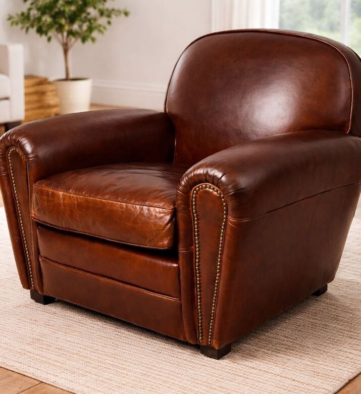 Home Deco and More Camden Leather Armchair, Packshot View