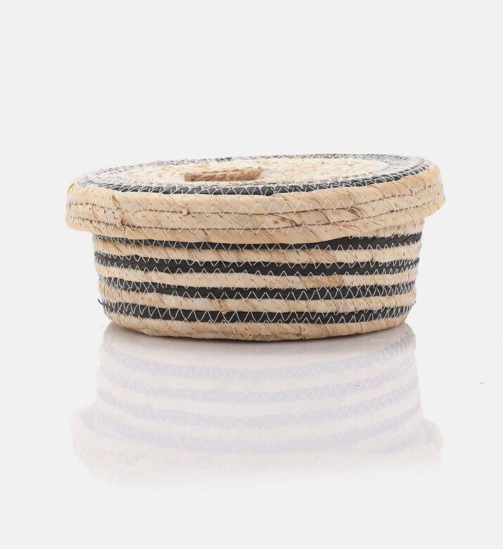 Home and Styling Straw Lidded Baskets, Natural, L, Packshot View