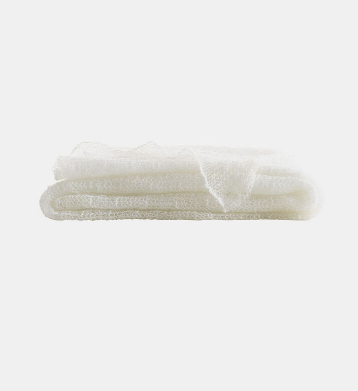 Alexandre Turpault Fafa Plain Side-fringes Throw, Off-white, 140x180-cm, Packshot View