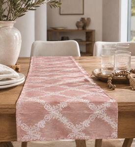 Kaemingk Foil Digital Print Table Runner, Pink, Packshot View