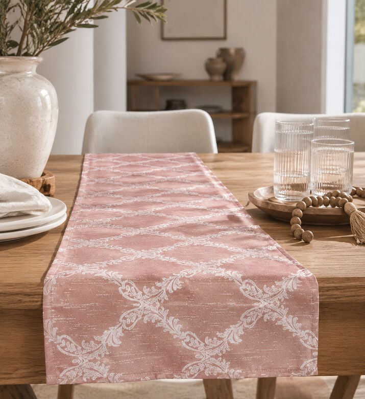 Kaemingk Foil Digital Print Table Runner, Pink, Packshot View