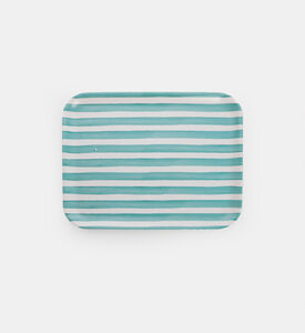 Excellent Houseware Melamine Striped Rectangular Serving Tray, Packshot View