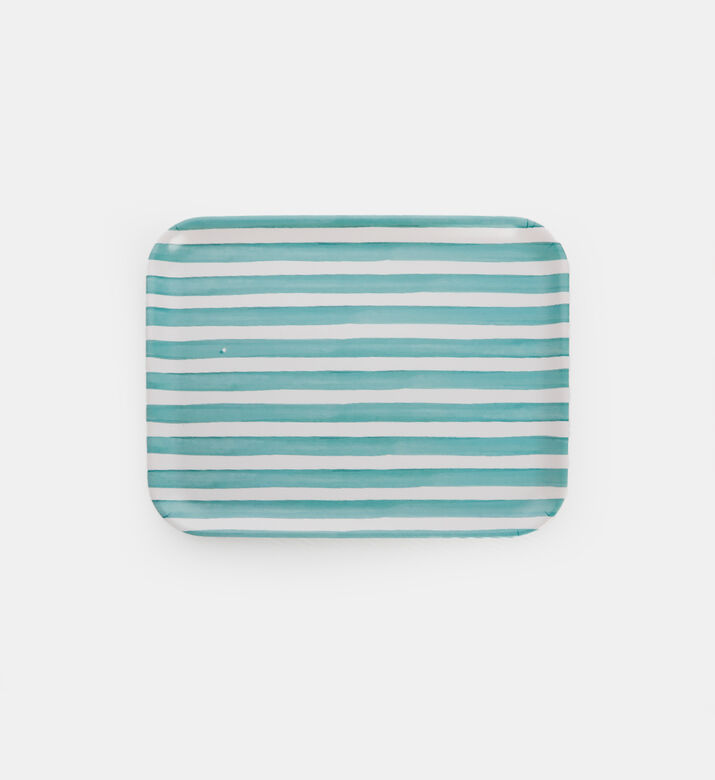 Excellent Houseware Melamine Striped Rectangular Serving Tray, Packshot View
