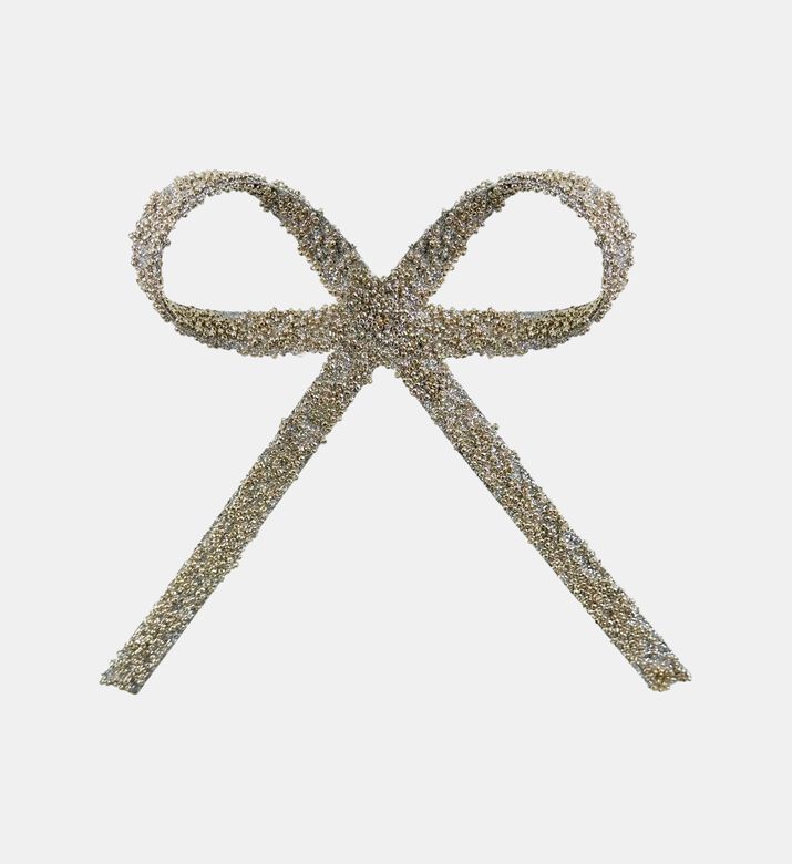 Shishi Bead Bow With Clip, Silver, 35-cm, Packshot View