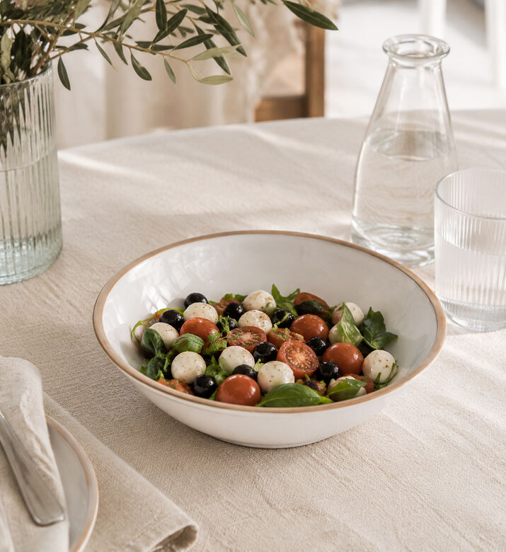 Home Deco and More Gold-rimmed Porcelain Salad Bowl - 26 Cm, Packshot View