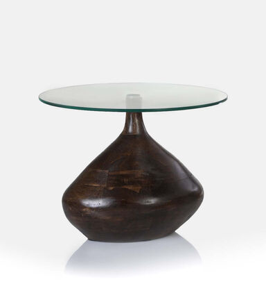 Tally Wooden Glass Side Table