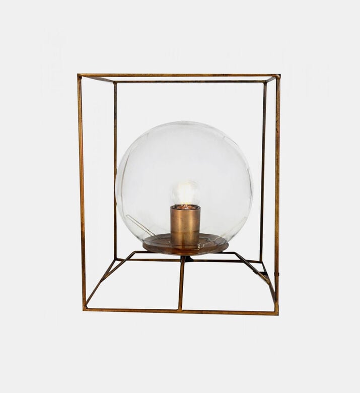 Iron Gold Cube Globe Table Lamp Iron Gold Cube Globe Table Lamp