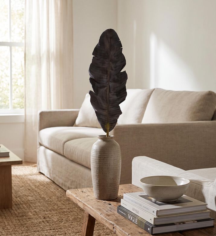 Home Deco and More Artificial Banana Leaf, Grey, Packshot View