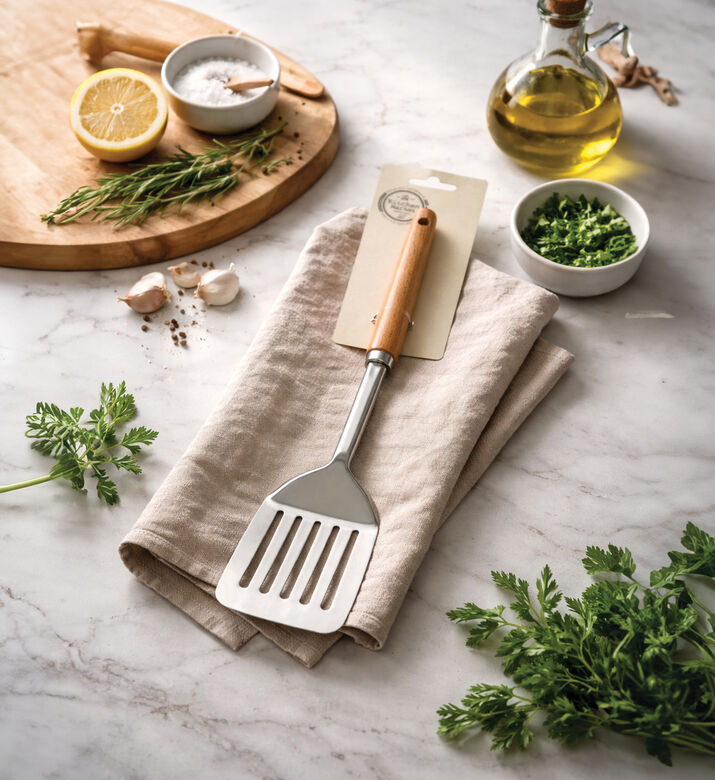 Excellent Houseware Wood Handle Stainless Steel Spatula, Packshot View