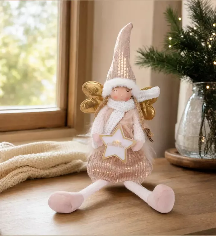 Home Deco and More Christmas Star Led Angel Plush, Model View