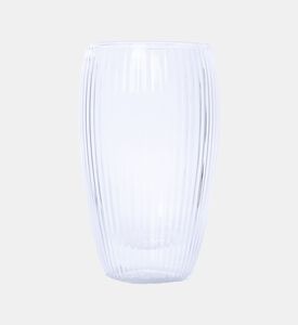 Double Wall Stripe Clear Glass Mug 2-piece Set - 350ml