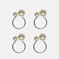 Pearl Iron Napkin Ring 4 Piece Set