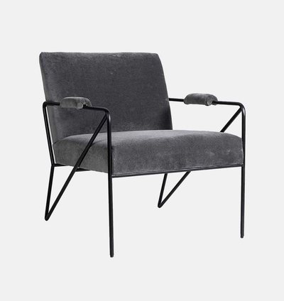 Oppy Iron Velvet Arm Chair