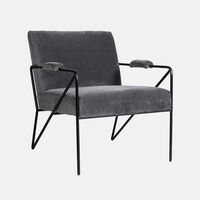 Oppy Iron Velvet Arm Chair