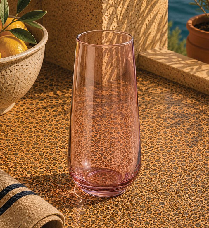 Home Deco and More Colored Tall Drinking Glass, Pink, Packshot View