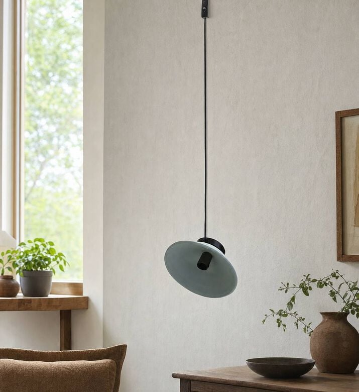 Home Deco and More Mitti Iron Terracotta Wall Lamp, Light-blue, 10x29x29-cm, Model View