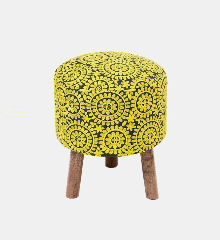 Home Deco and More Ethnic Embroidered Cotton Stool, Packshot View