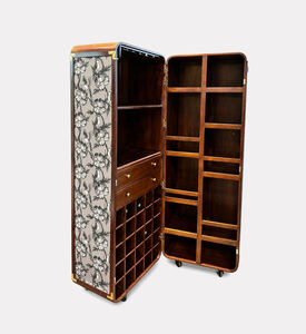 Home Deco and More Arch Mango Wood Bar Cabinet, Packshot View