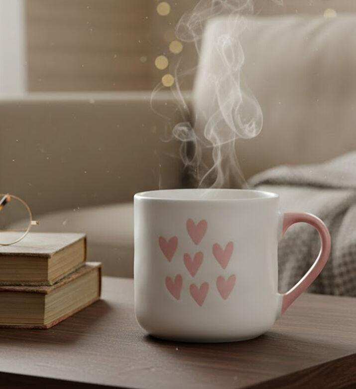 Siaki New Bone Porcelain Valentine-inspired Mug, Packshot View