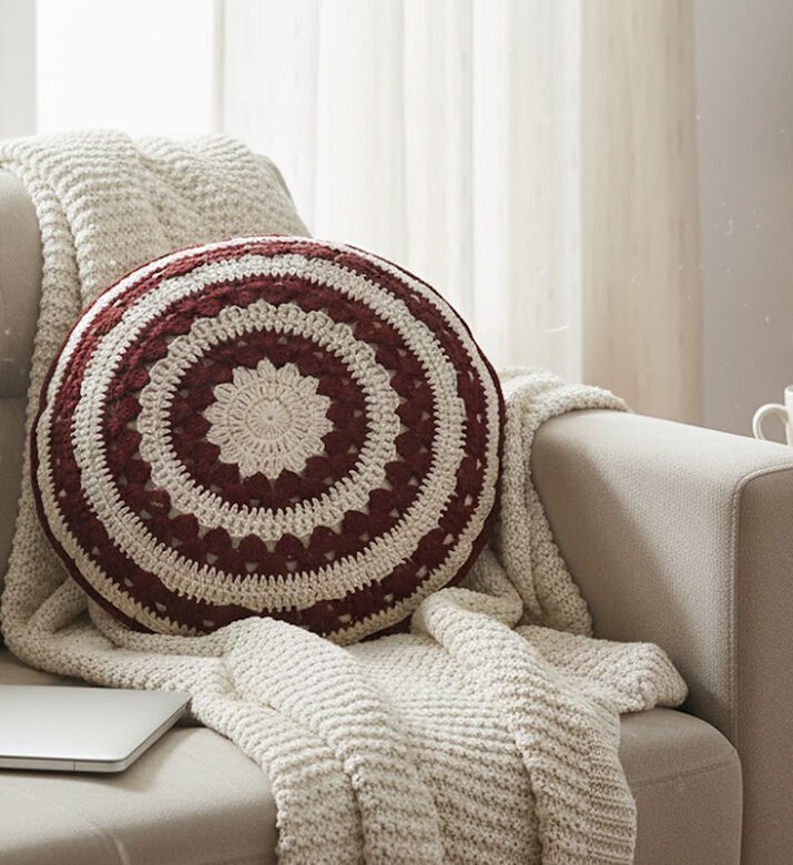 Home Deco and More Hellebore Cotton Round Cushion, Packshot View