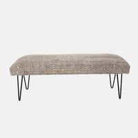 Cotton Iron Legs Durry Print Bench