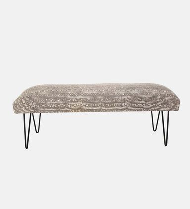 Cotton Iron Legs Durry Print Bench