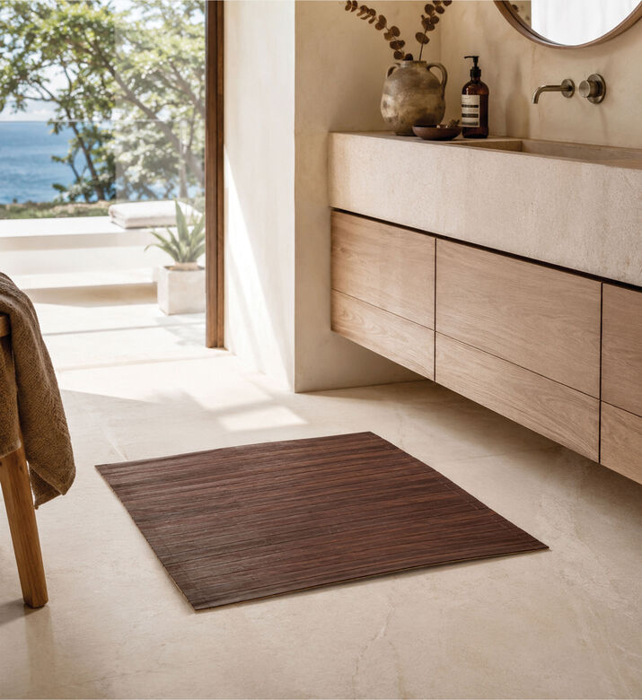 Bathroom Solutions 3 Assorted Colors Bamboo Mats, Dark-brown, Packshot View