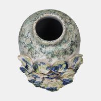 Flower Engraved Vase - 14 Cm