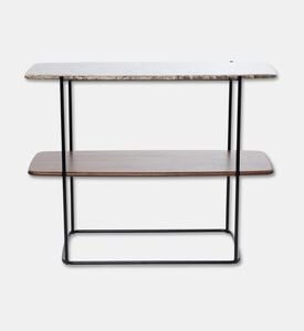 Home Deco and More Shard Single 2-shelves Shelving Unit, Walnut, Packshot View