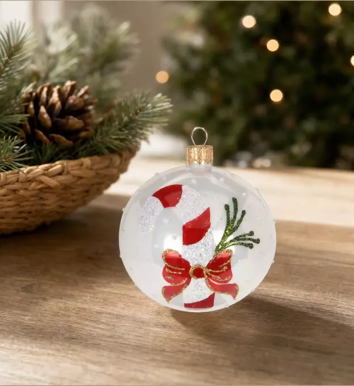 Home Deco and More Glass Christmas Ball Ornament, Model View