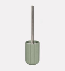Home Deco and More Stoneware Ribbed Toilet Brush Holder, Green, Packshot View