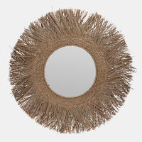 Reed-frame Round Wall Mirror
