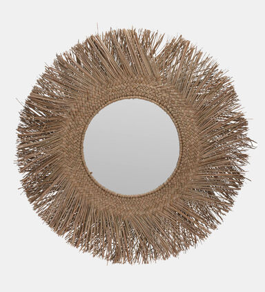 Reed-frame Round Wall Mirror