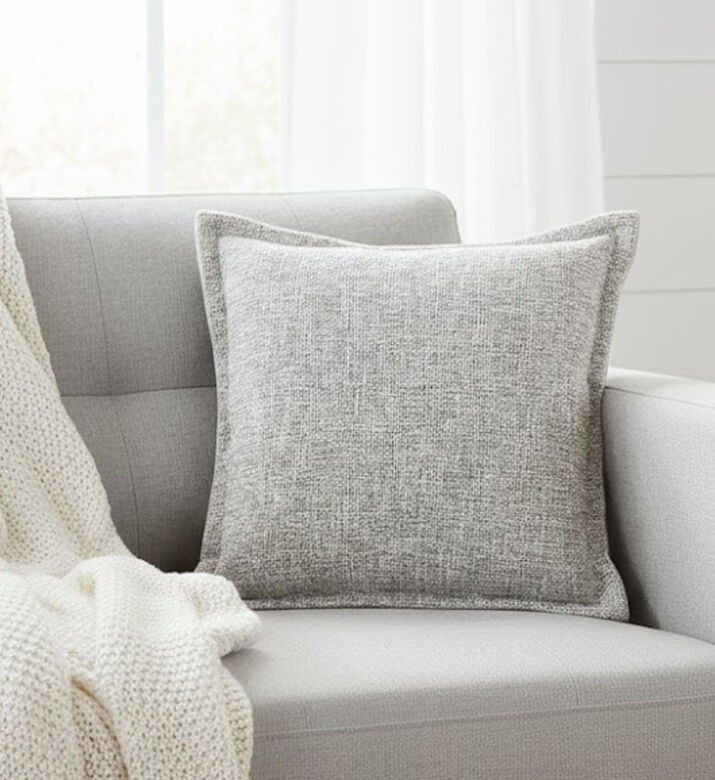 Home Deco and More Carpi Textured Square Cushion, Grey, Packshot View