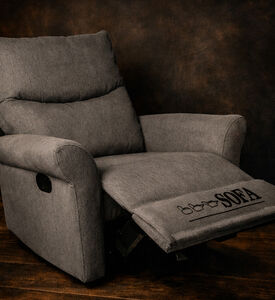 Home Deco and More Chad Swivel Recliner, Black, Packshot View