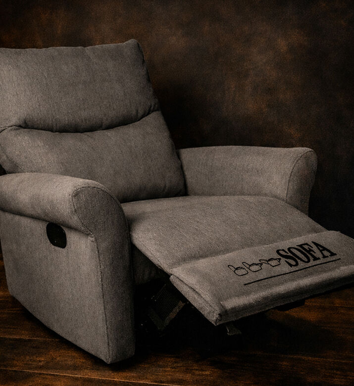 Home Deco and More Chad Swivel Recliner, Black, Packshot View