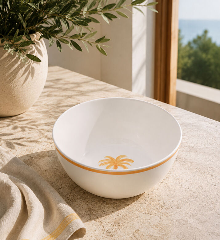 Excellent Houseware Melamine Watercolor Stripes Bowl, Orange, Packshot View
