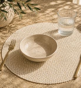 Home Deco and More Round-shape Placemat, Off-white, Packshot View