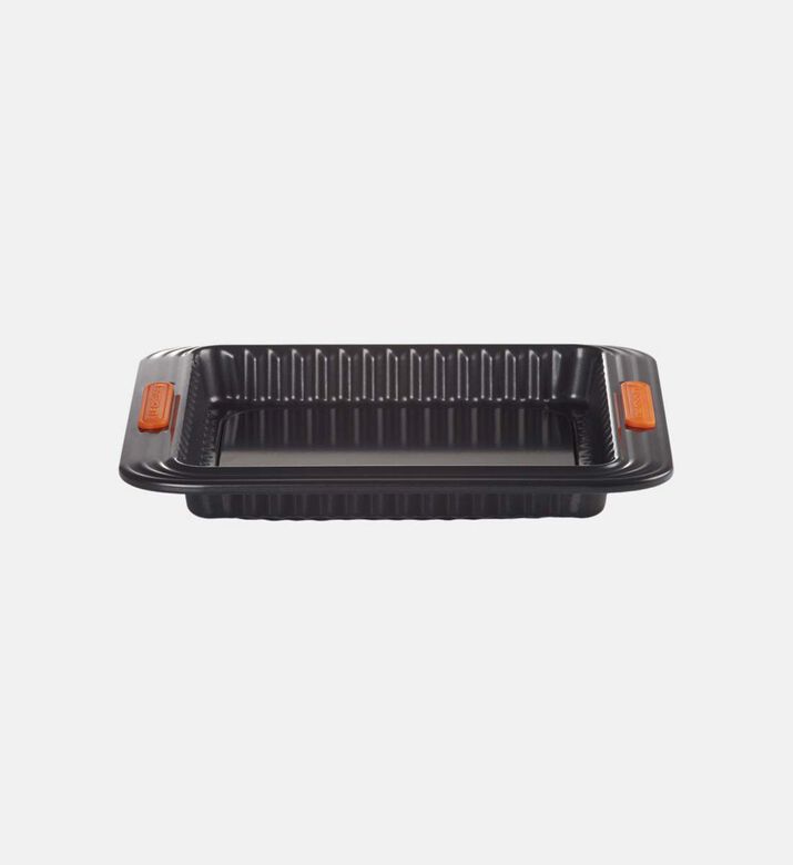 Le Creuset Square Fluted Tarte Tin, Black, 23-cm, Packshot View