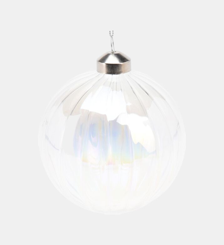 Home Deco and More Ball Glass Xmas, White, Packshot View