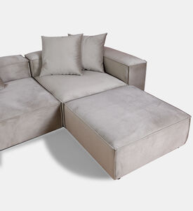 Home Deco and More Fillmore Velvet Corner Sofa, Beige, Packshot View