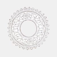 Round Mango Wood Carved Mirror
