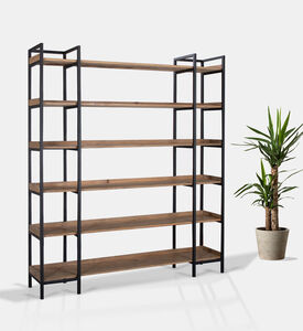 Home Deco and More Brooks Wide Shelf Pine Bookcase, Packshot View