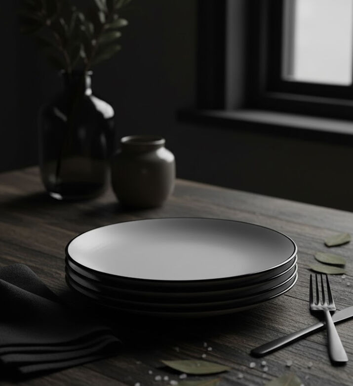 Home Deco and More Happy Dessert Plate 4-piece Set, Packshot View