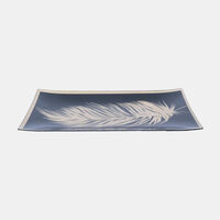 Glass Feather Rectangular Plate