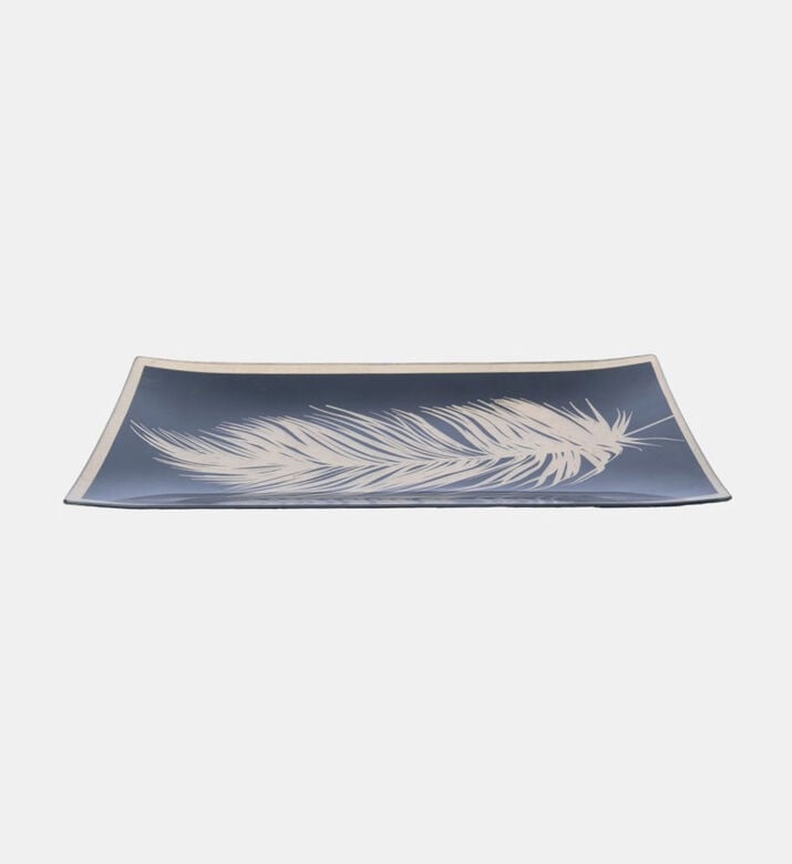 Glass Feather Rectangular Plate