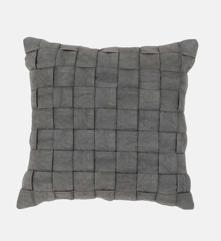 Home Deco and More Bristol Woven Handmade Cushion, Grey, 45x45x45-cm, Packshot View