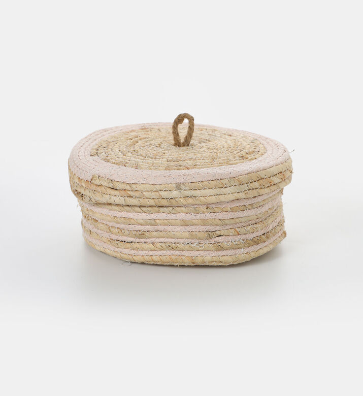 Home and Styling Straw Organizing Baskets, Beige, 24-cm, Packshot View